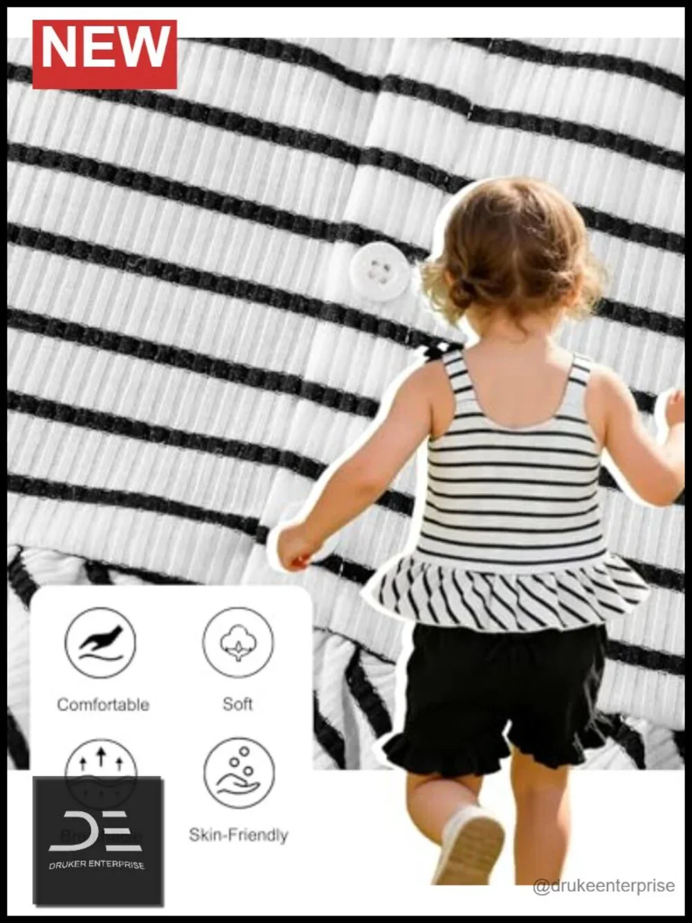 Toddler Girl Summer Outfit Set Cotton Blend Ruffle Tank Top Shorts 2 Piece